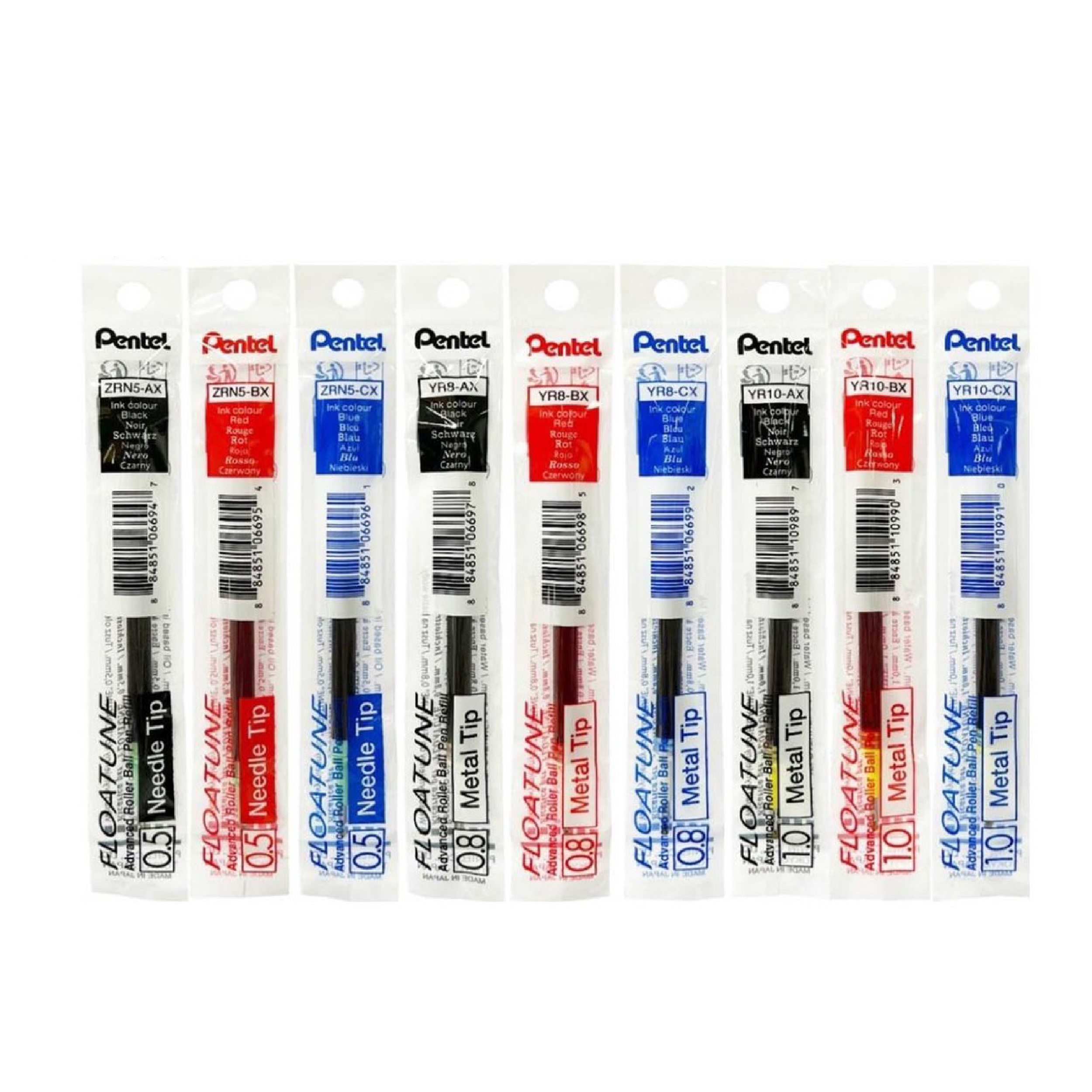 ไส้ปากกา Penten FLOATUNE หัวปากกา 0.5 / 0.8 / 1.0 มม. หมึกสีน้ำเงิน แดง ดำ
