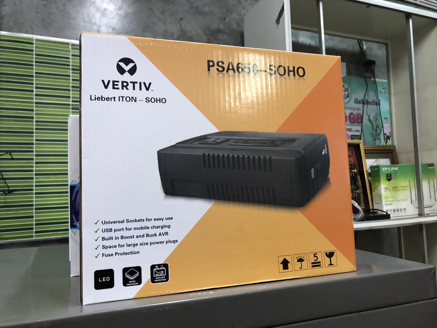 เครื่องสำรองไฟ Vertiv Line interactive UPS PSA iTON Series (PSA650-SOHO) ประกันศูนย์ไทย