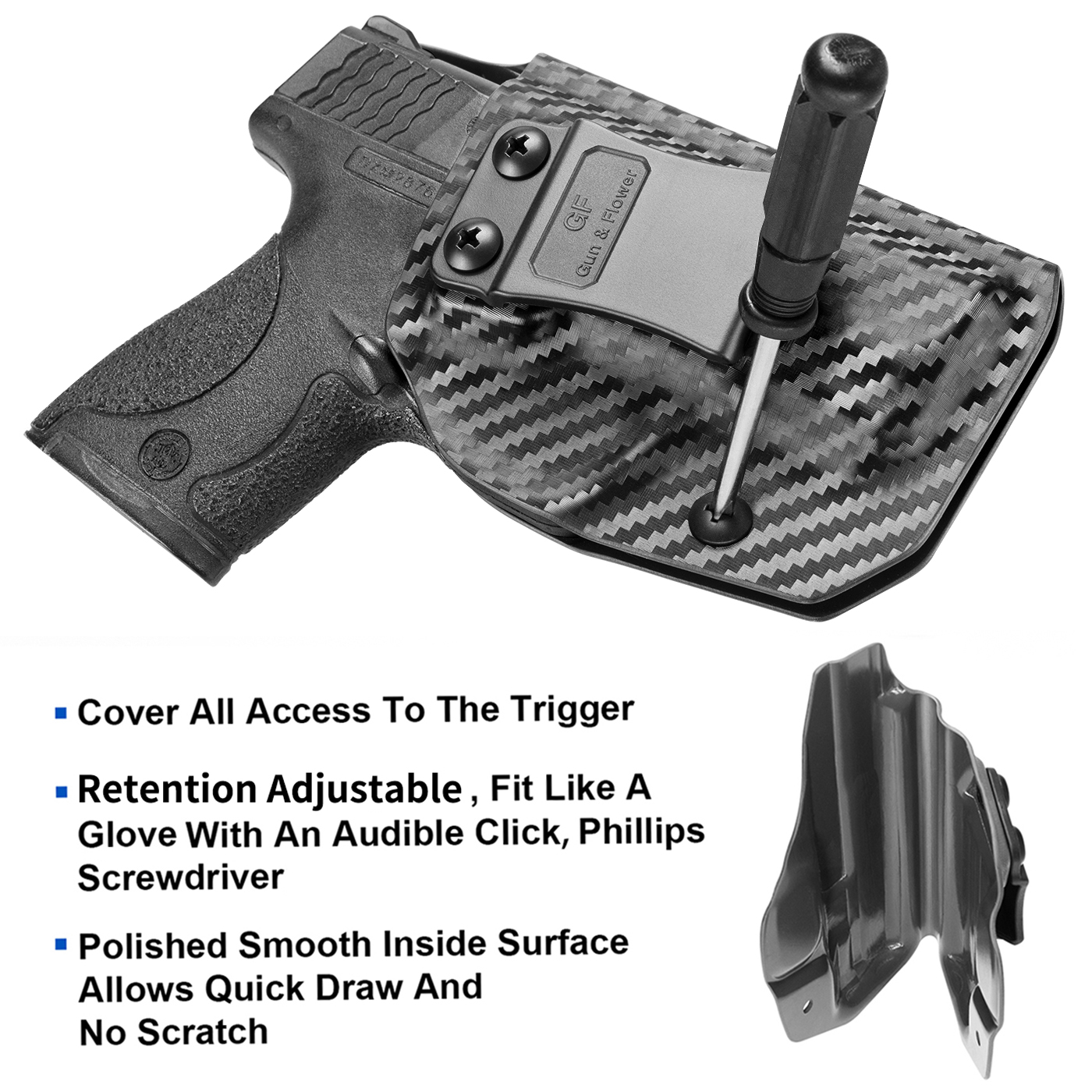 ซอง พกใน G&F S&W MP Shield 9mm filber Right Handed Pistol Holster Kydex ส่งจากประเทศไทย