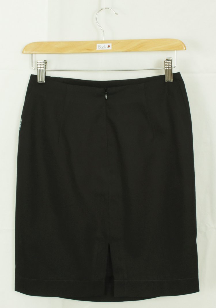 กระโปรงแฟชั่น&ทำงาน ทรงสอบจับจีบ 4 ชั้น ผ้าคอตต้อนญี่ปุ่นสีดำ / SK-111