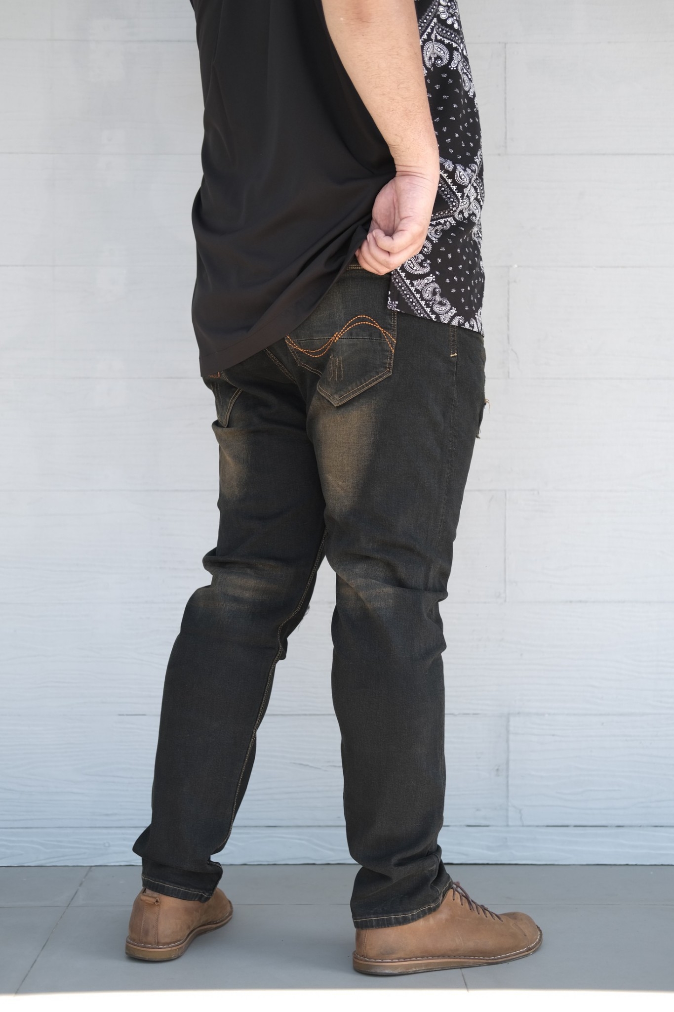 กางเกงยีนส์ ไซส์ใหญ่ ยีนส์เดฟ ผ้ายืด สียีนส์ดำสนิม กางเกงคนอ้วน ผู้ชายอ้วน 40-54" #232 #732