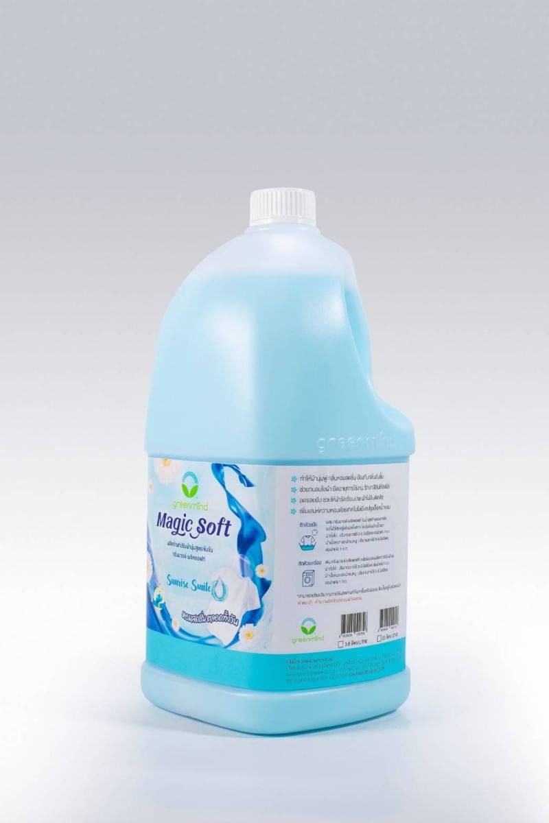 น้ำยาปรับผ้านุ่ม กรีนมายด์ เมจิคซอฟท์ 3.8 ลิตร เพิ่มเสน่ห์ความหอมด้วยเทคโนโลยีแคปซูลล๊อคน้ำหอม กลิ่นหอมสดชื่น ป้องกันกลิ่นอับชื้น