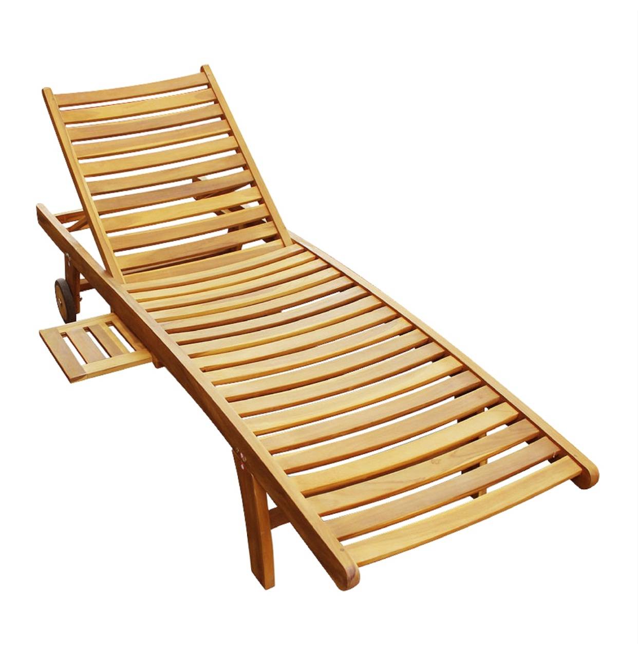 เตียงอาบแดดไม้สัก รุ่น SUNBED NATURAL พร้อมถาด