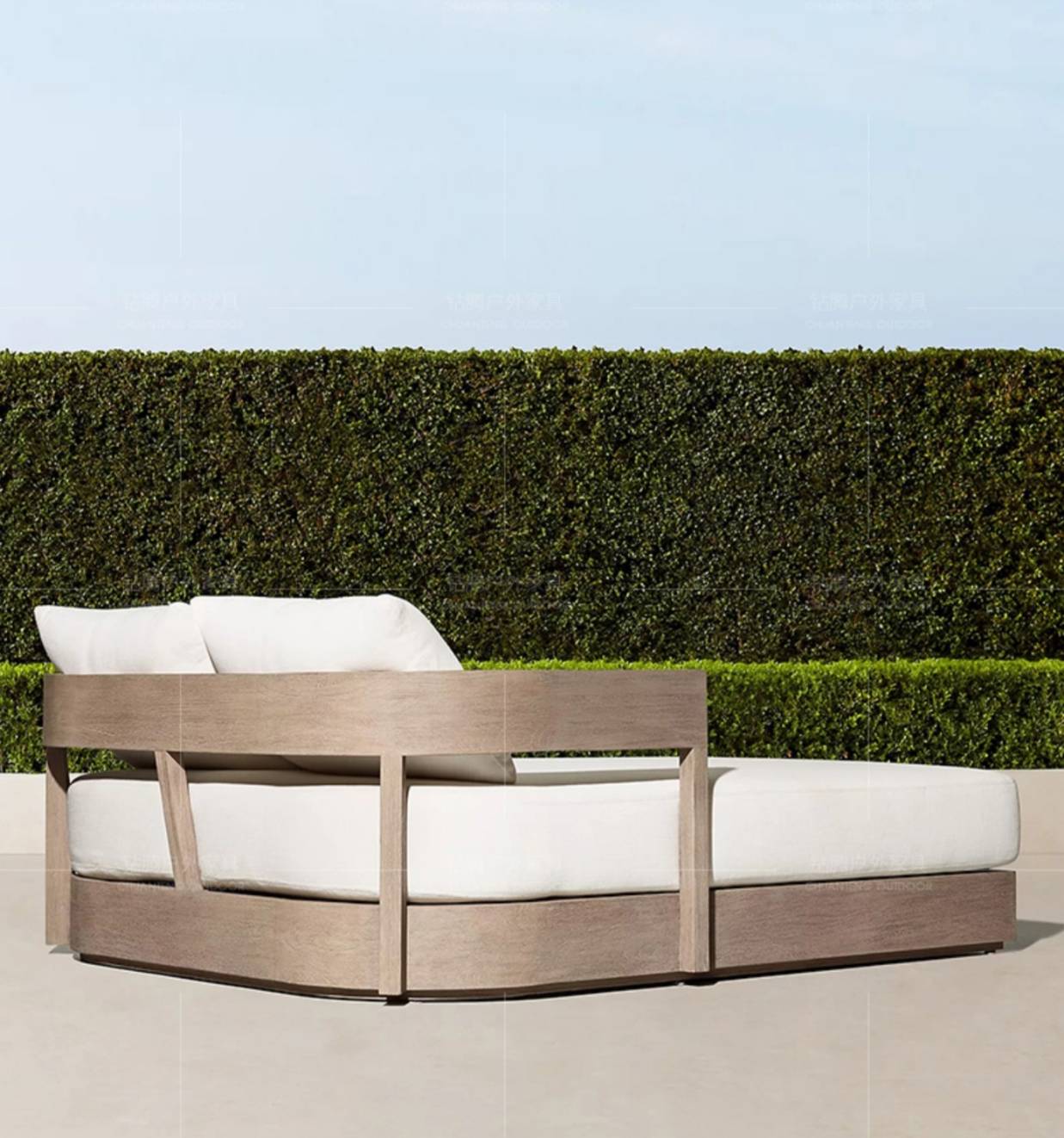 เตียงอาบแดดไม้สัก รุ่น SUNBED DAYBED WHITE GRAY04
