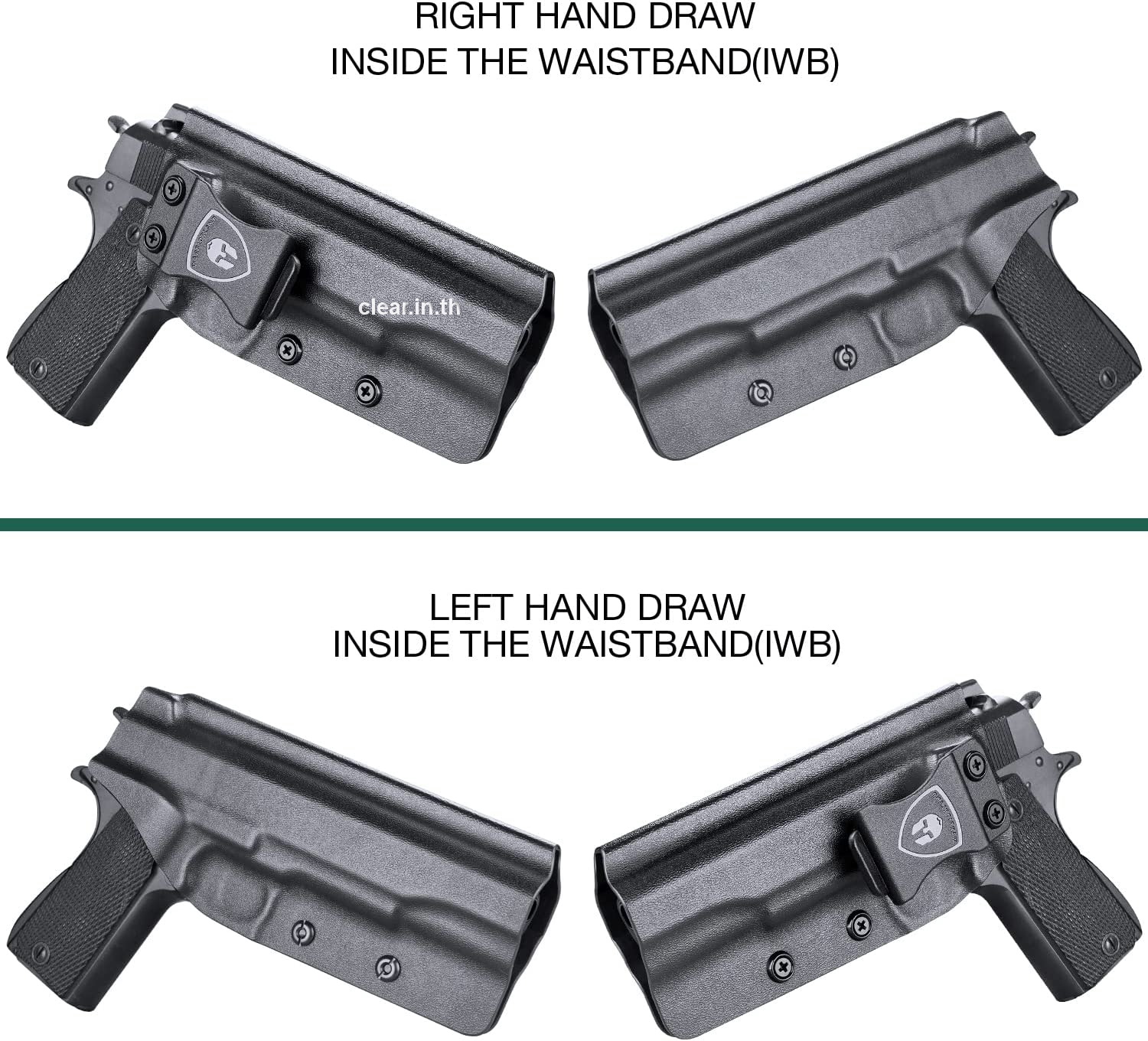 ซองพกใน 1911 Holster - IWB Kydex Holster Fit 1911 5'' No Rail Pistol, Right USA WARRIORLAND holster ส่งจากประเทศไทย