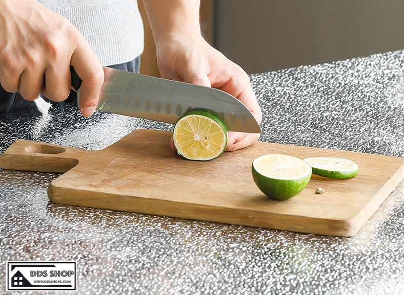 Wallpaper Sticker วอลล์เปเปอร์ติดผนัง "อลูมิเนียมสติ๊กเกอร์ติดครัวลูกคลื่น" หน้ากว้าง 122cm