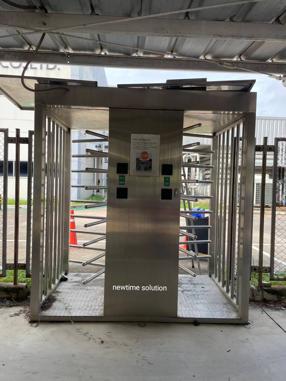 ประตูหมุนสแตนเลส ประตูหมุนสแกนบัตรเข้าออก ประตูหมุนผลัก Full Height Turnstile