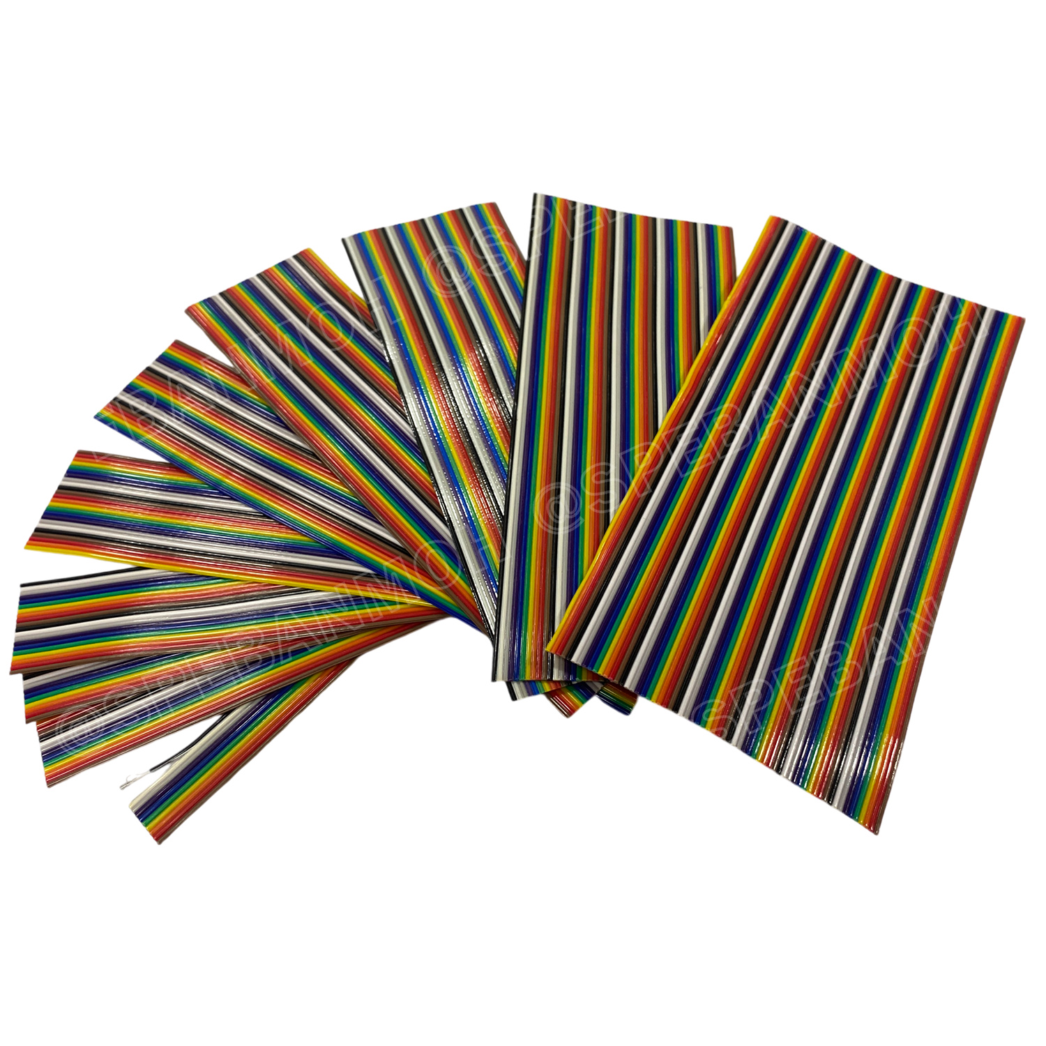 [ 30เมตร/ม้วน ] สายแพ UL 2651 40C-64C สีรุ้ง Flat Cable 28AWG สายแพรสีรุ้ง 105c 300V VW-1 สายสำหรับเชื่อมวงจร วายริ่งวงจร สำหรับต่อสายจั๊มเปอร์ สำหรับเข้าหัว IDC สายเคเบิ้ล สายไฟจัมเปอร์ สายไฟแบน สีเทา สีรุ้ง