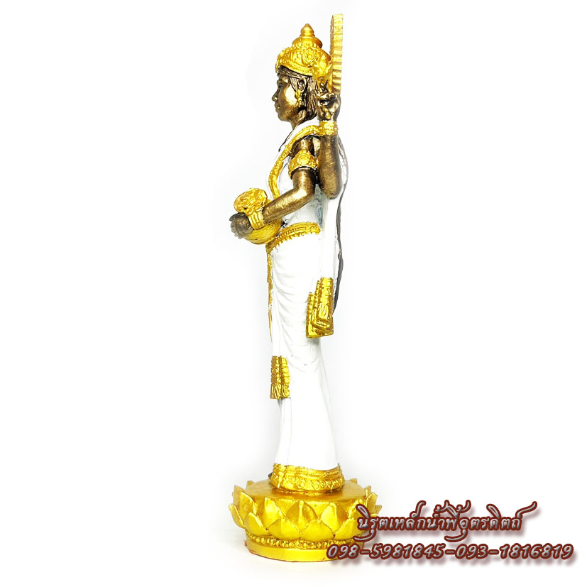 พระแม่ลักษมี เทพีแห่งความรัก โชคลาภ แม่ลักษมีแร่เหล็กน้ำพี้ แต่งองค์สีขาว สูง 12 นิ้ว มีพร้อมส่ง มีของแถมหลายรายการ