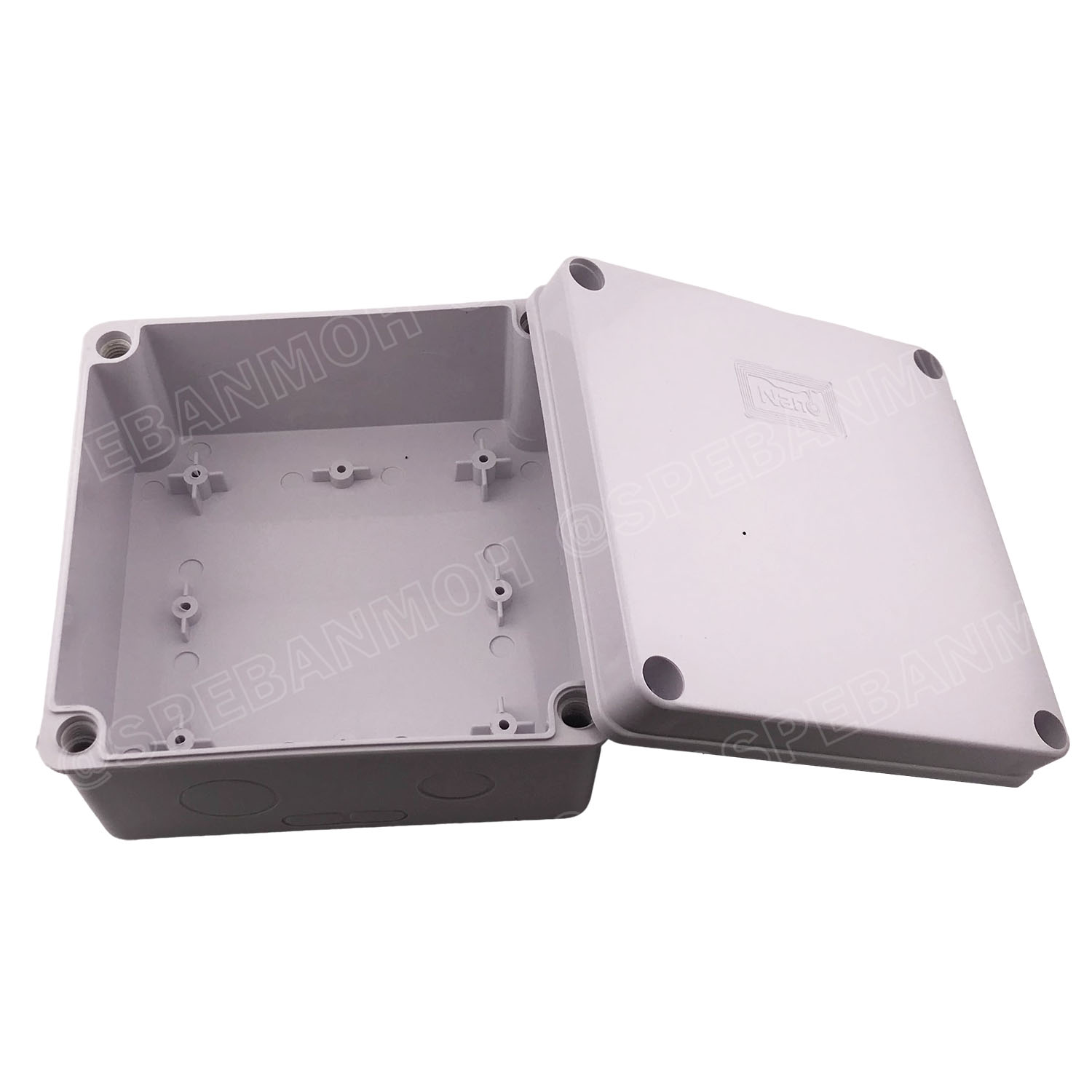 [ 1ชิ้น ] 204W-NNP Nano 6นิ้ว กล่องพักสายไฟ กันน้ำ สีขาว White Junction Box WaterProof 6นิ้ว 6x6inch กล่องกันน้ำ บล็อคพักสายไฟ พลาสติก 149x149 mm กล่องพักสายแบบเจาะรู บล็อกกันน้ำ กล่องไฟกันน้ำ Waterproof Box กล่องเก็บสายไฟ เก็บสายไฟ เก็บสาย แบบเหลี่ยม