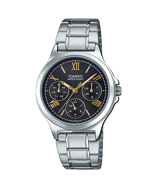 CASIO Standard รุ่น LTP-V300D-1A2UDF สายสแตนเลส สีเงิน จอสีดำ สินค้าใหม่ ของแท้ รับประกันศูนย์ CMG