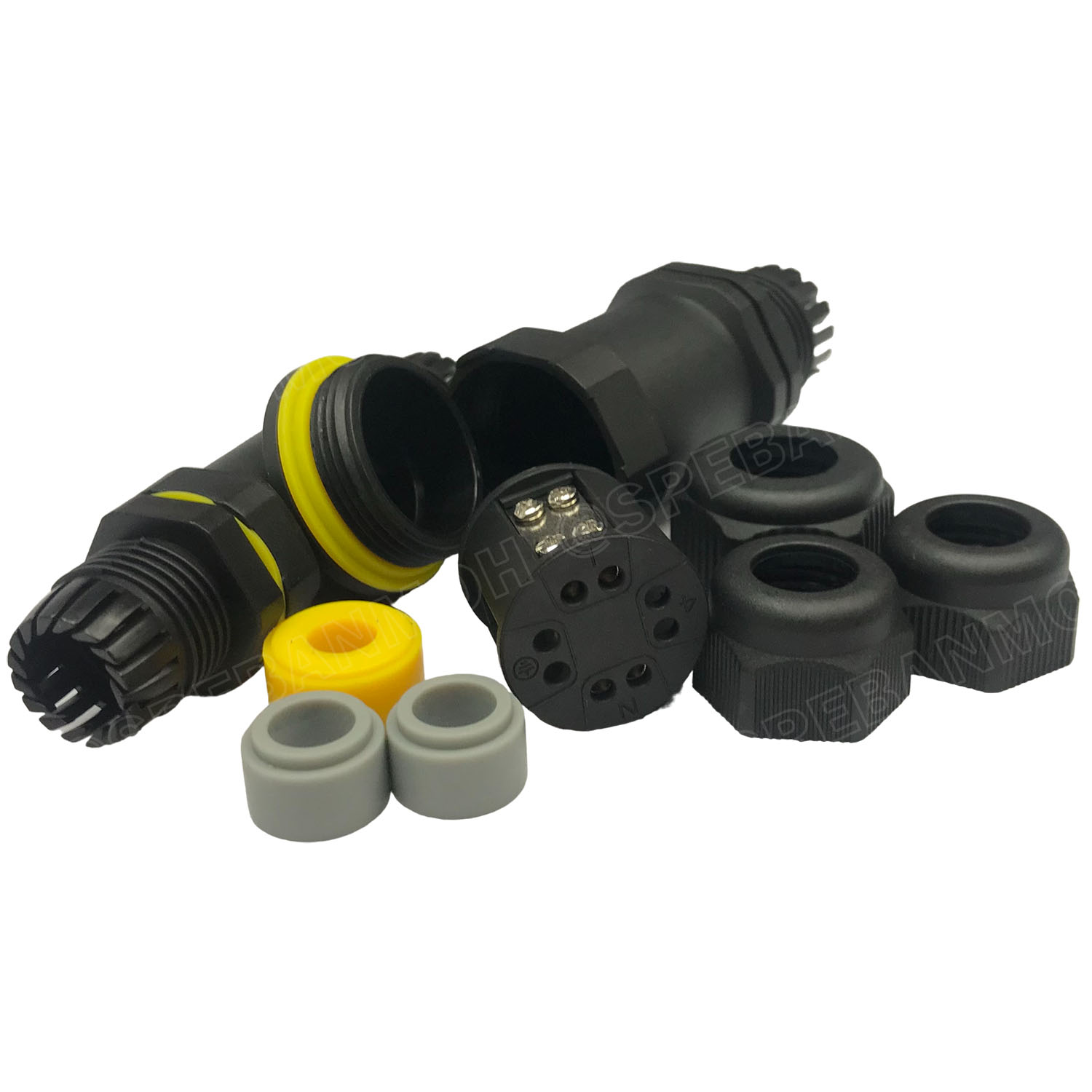 [ 1 ชิ้น ] PGT3-01-02 คอนเน็คเตอร์ กันน้ำ 2P 2x1.5 mm2 10A 250V 3ทาง IP68 Waterproof Connector 3 Way ขั้วต่อสายไฟกันน้ำ ข้อต่อกันน้ำ ขันน็อต ขั้วกันน้ำแบบ T Connector Aviation Plug IP68 ปลั๊กกันน้ำ ข้อต่อกันน้ำ ต่อกลาง ชุดต่อสายไฟ IP 68 กันน้ำ กันฝุ่น