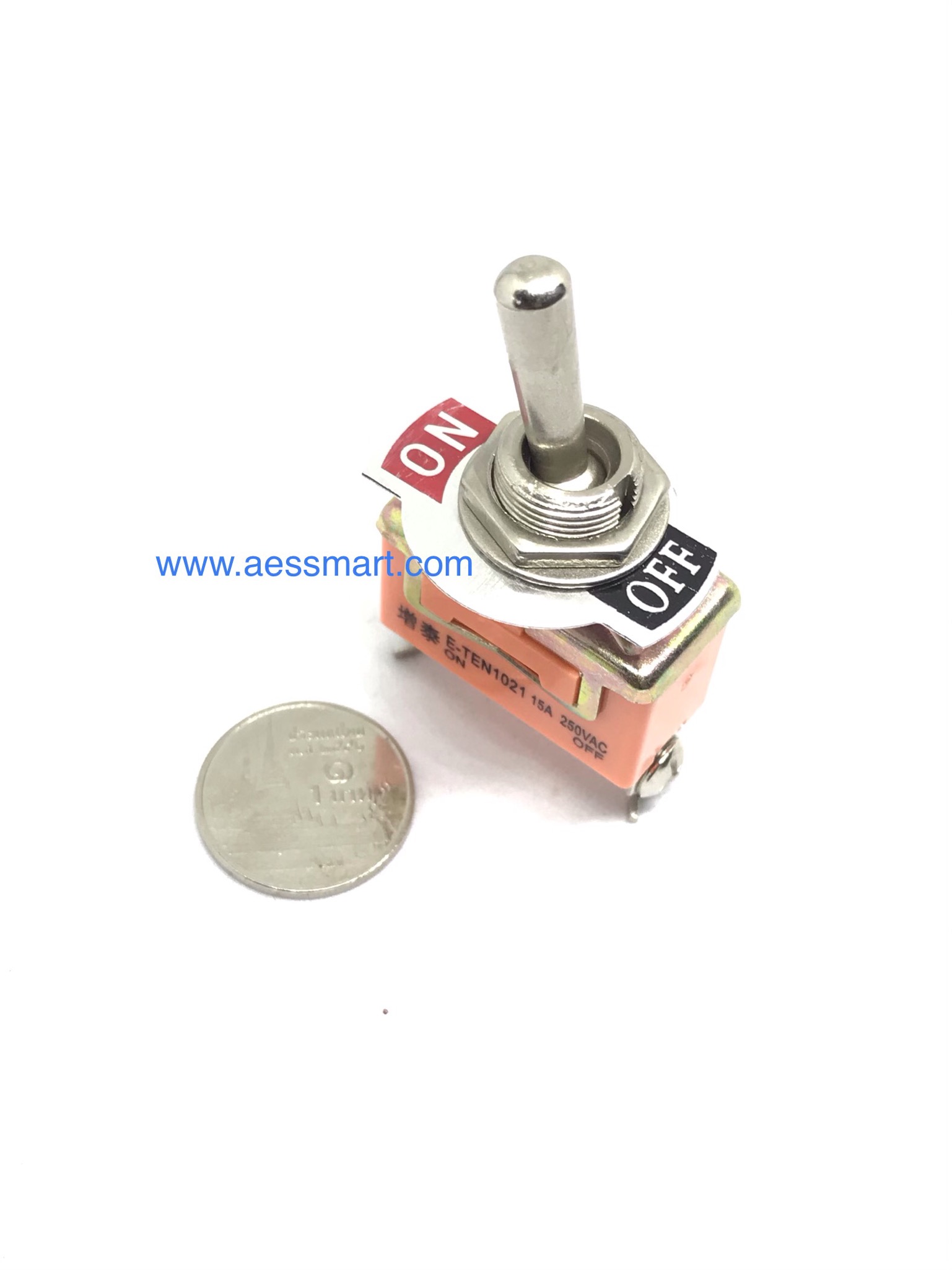 สวิตซ์โยก ON-OFF, 2p,15A/250V (E-TEN1021)