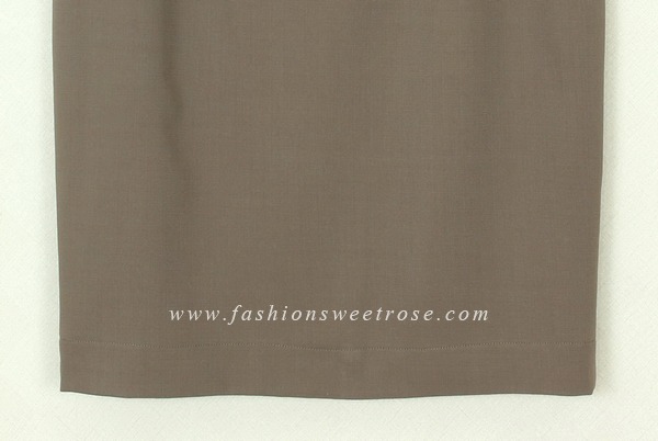 SK-391 กระโปรงแฟชั่น&ทำงาน ทรงดินสอ ผ้า Rose Skinny สีน้ำตาลอ่อน สไตน์เรียบหรู