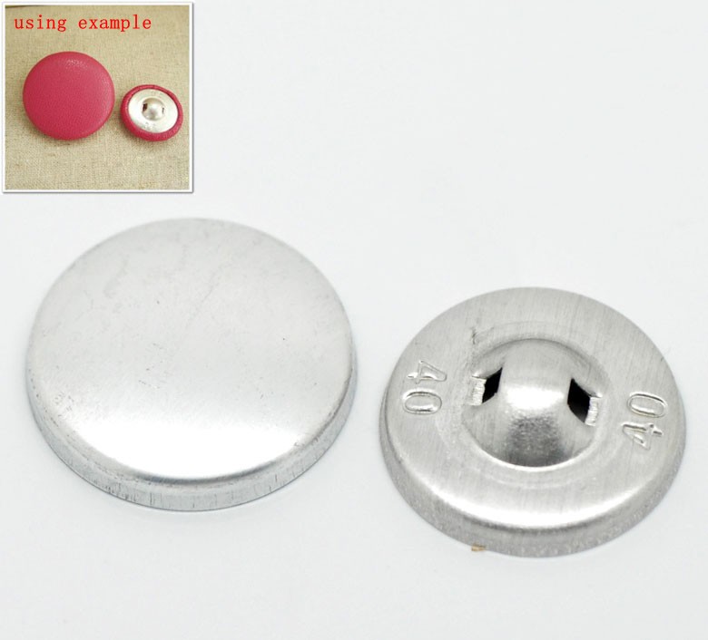 ตัวครอบโลหะอลูมิเนียมสำหรับปั๊มกระดุม ขนาด 24mmx24mm, 22mmx22mm 20 เซต