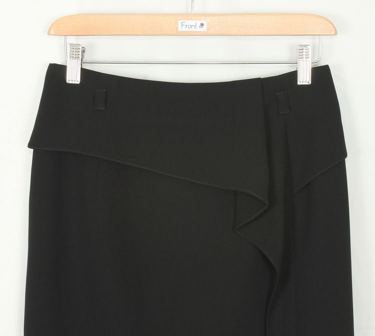 กระโปรงแฟชั่น&ทำงาน กระโปรงทรงสอบแต่งระบาย ผ้า CHANELสีดำ / SK-094