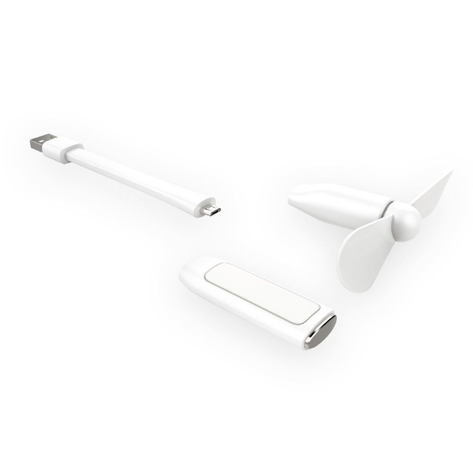 Rock Space Mini USB fan & Light White BUILT-IN MINI FAN &LED LIGHT รับประกัน 1 เดือน
