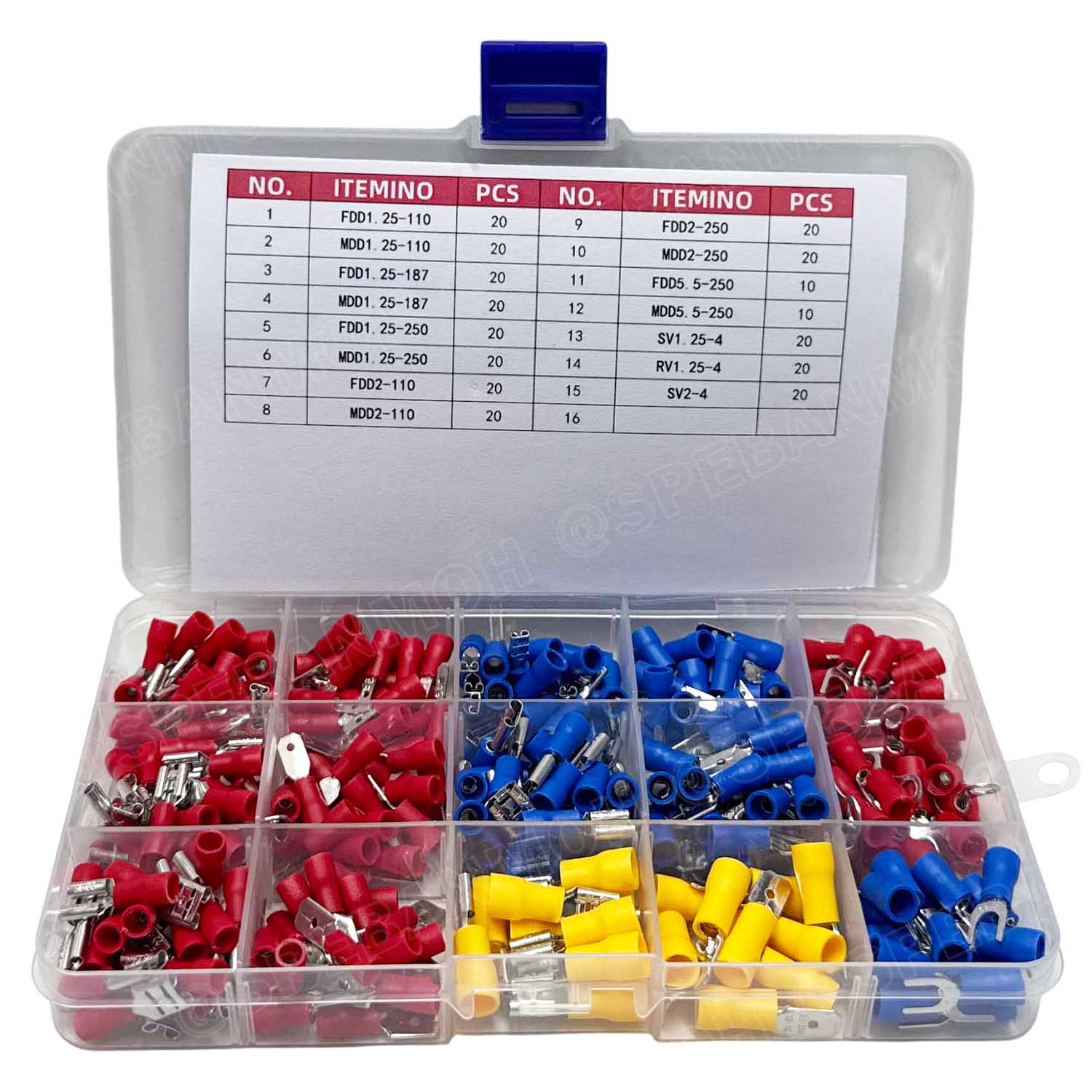 [ 1 ชิ้น ] TMNC-280 ชุดกล่องหางปลา 280ชิ้น หางปลาต่อสายไฟ หัวต่อสายไฟ ข้อต่อสายไฟ หางปลา ก้ามปู แฉกหุ้ม Insulated Crimping Terminal Crimp Spade Terminal Insulated Electrical Wire Cable Connector Kit Set หางปลา แฉกหุ้ม แฉกหุ้ม กลมหุ้ม ก้ามปู หางปลาต่อสายไฟ