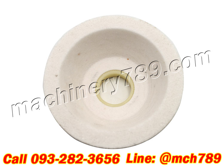 หินเจียรสีขาวทรงถ้วย หินเจียขนาด125x45x32มม. ความละเอียด#46 #60 #80 หินเจียรถ้วย อะไหล่หินเจียร์ หินลับมีดสำหรับใช้กับเครื่องลับใบมีด WHITE Abrasive Cup Grinding Wheel Stone (Bowl Shape 125x45x32MM)