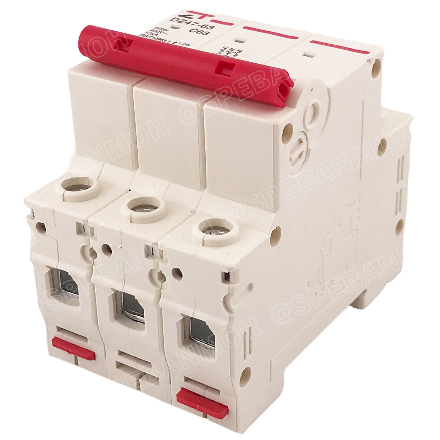 DZ47-63-3P 63A เบรกเกอร์เมน ยึดรางปีกนก 3P 63A AC Circuit Breaker เบรกเกอร์ตัดไฟเกิน 3โพล 63แอมป์ คัดเอาท์ ป้องกันกระแสเกิน Overload ป้องกันการลัดวงจร Short circuit เบรกเกอร์ตัดไฟ เบรกเกอร์ลูกย่อย Ac Circuit Breaker ไฟบ้าน 230V/400V AC มินิเซอกิตเบรก