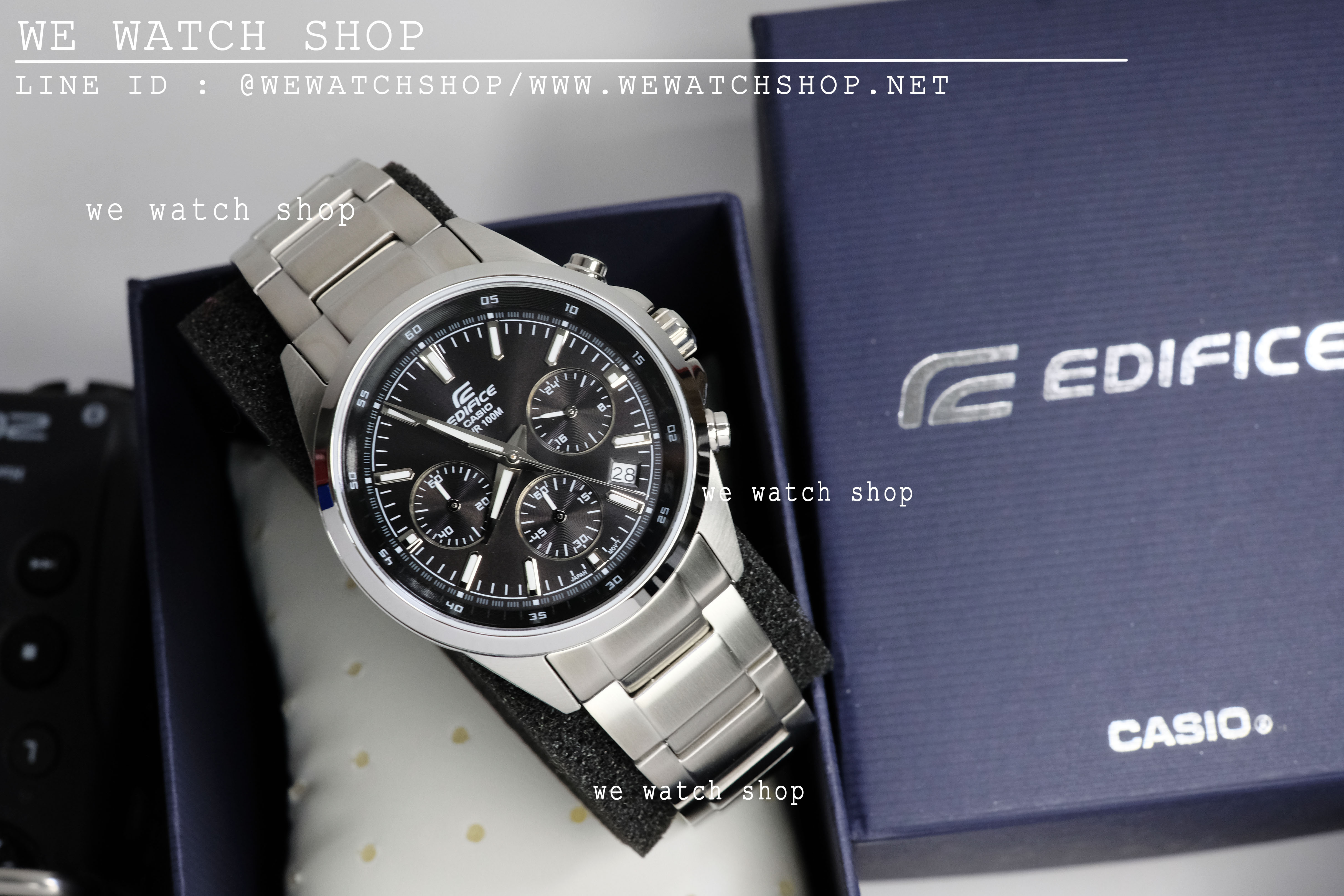 CASIO EDIFICE รุ่น EFR-527D-1AVUDF สายสแตนเลสสีเงิน จอสีดำ