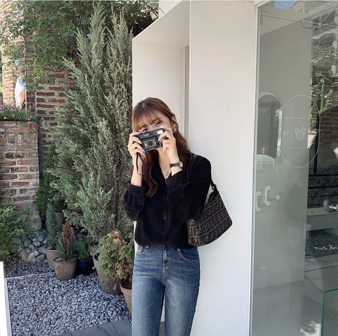 Basic Chiffon blouse เสื้อเบาส์แขน 5 ส่วน ผ้าชีฟอง