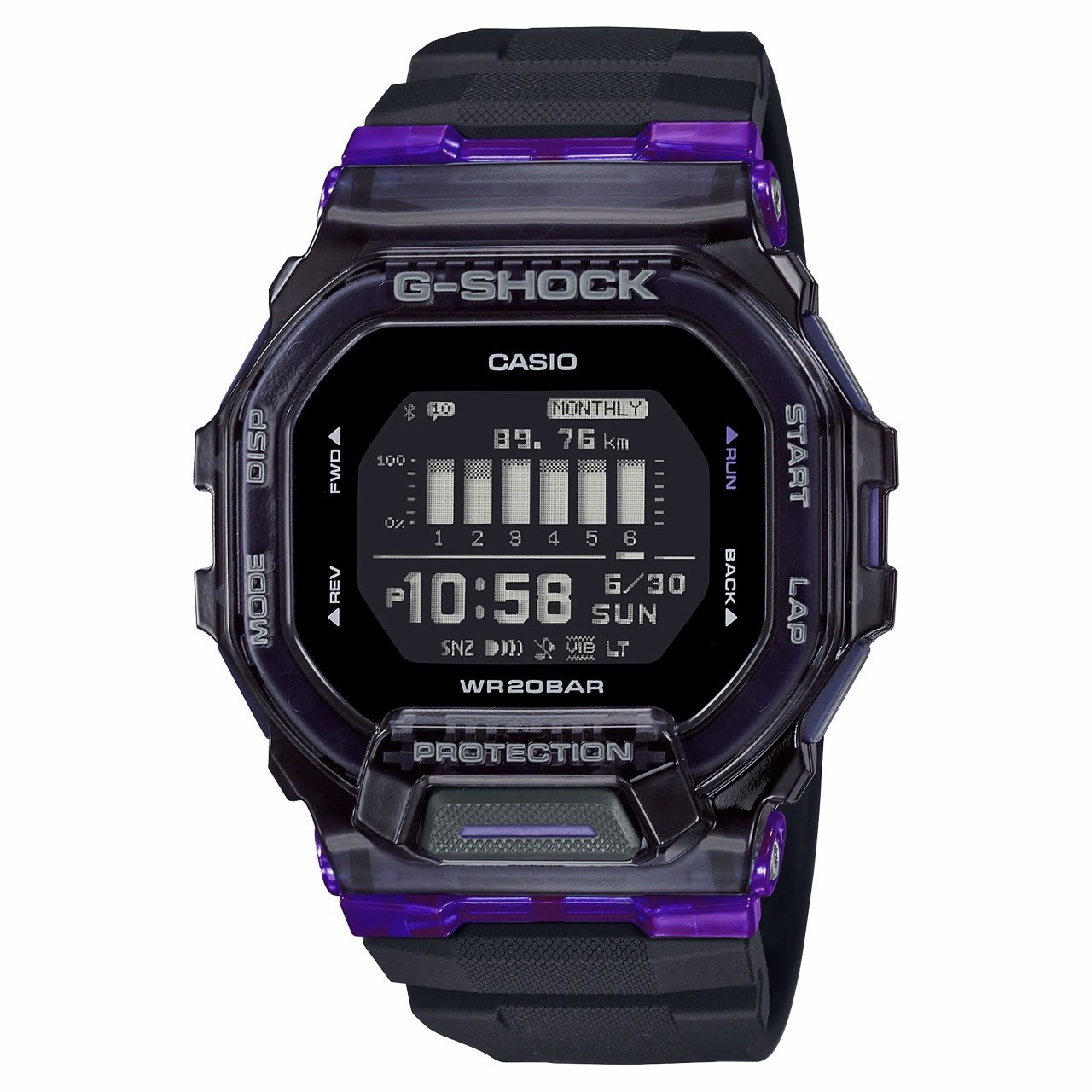 CASIO G-SHOCK รุ่น GBD-200SM-1A6DR สีดำ ม่วง สินค้าของเเท้ รับประกันศูนย์ CMG