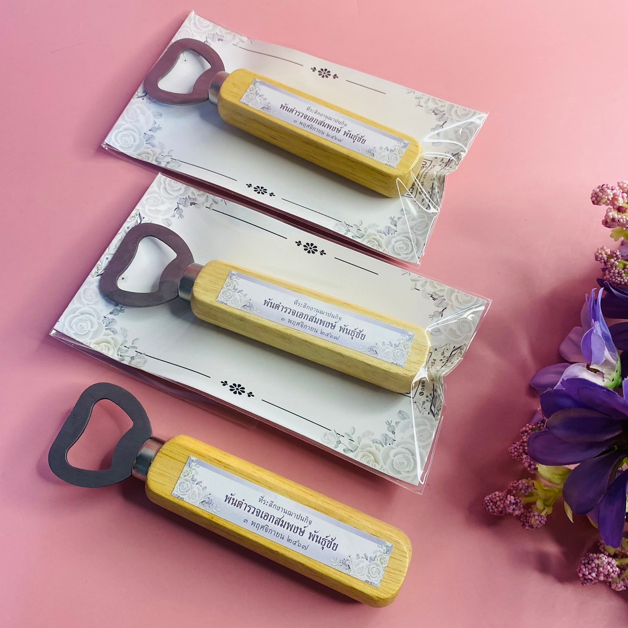 ที่เปิดขวดด้ามไม้ 3x14 ซม. /100p