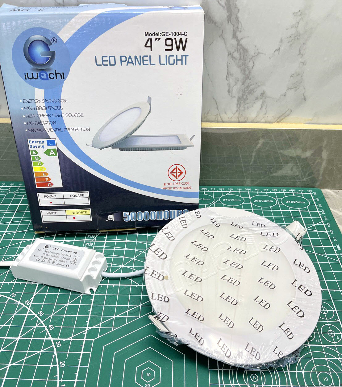 โคมไฟฝังฝ้า LED PANEL LIGHT (IWACHI) GE-1004-C LED 4'' 9w แสงวอร์มไวท์-แบบกลม, GE-1004-C LED 6'' 12w แสงวอร์มไวท์-แบบสี่เหลี่ยม