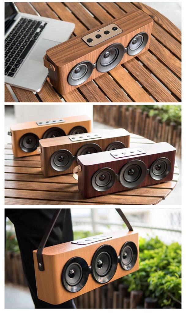 ลำโพงบลูทูธไร้สาย รุ่น Retro Wood เล่นวิทยุ FM ได้