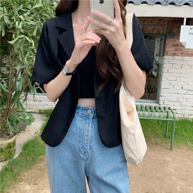 Summer mini blazer - เสื้อคลุมเบลเซอร์มินิ แขนสั้น