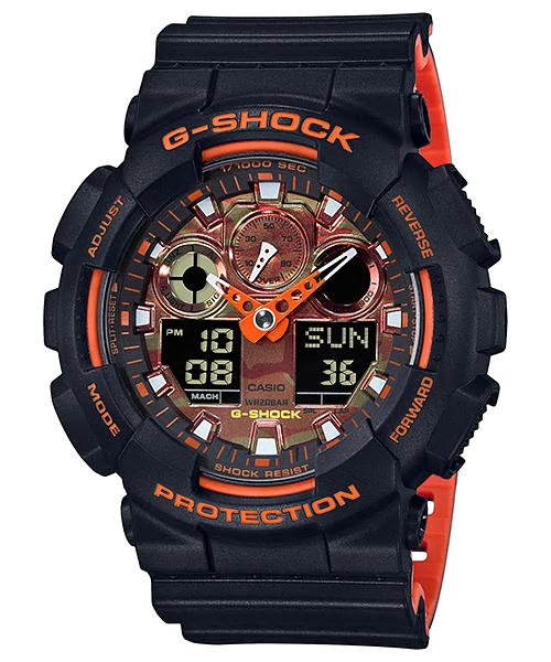 CASIO G-SHOCK รุ่น GA-100BR-1ADR สีดำ ส้ม สินค้าใหม่ ของแท้ รับประกันศูนย์ CMG