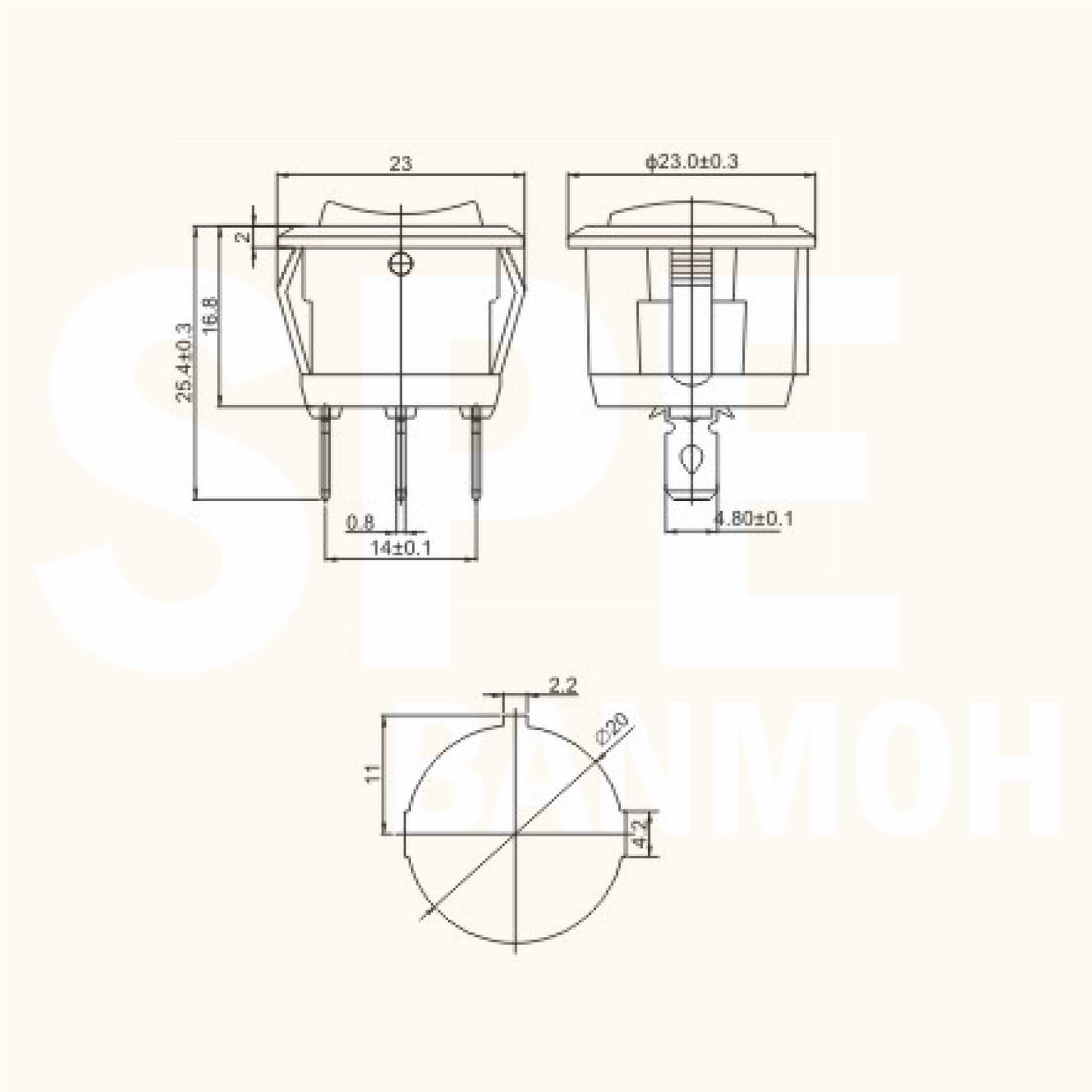 [ 5ชิ้น ] KCD1-106-103 ดำ Black สวิทช์กระดกกลม KCD1 3ขา ON-OFF-ON สวิทช์ KCD1 Rocker switch สวิทช์ กระดก กลม KCD1-106-103 3 ขา ON OFF ON 6A 250V 3 Pin เปิด ปิด เปิด 3Pin ON OFF ON สวิทกระดกกลม สวิทช์ กระดกกลม สวิทกลม KCD1 สวิทช์กระดก SW KCD1 สวิทช์กลม สวิ