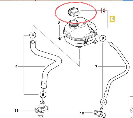 ฝาปิดกระป๋องพักน้ำหรือหม้อพักน้ำสำรอง MINI COOPER S R52, R53 (17107515499) ยี่ห้อ SWAG