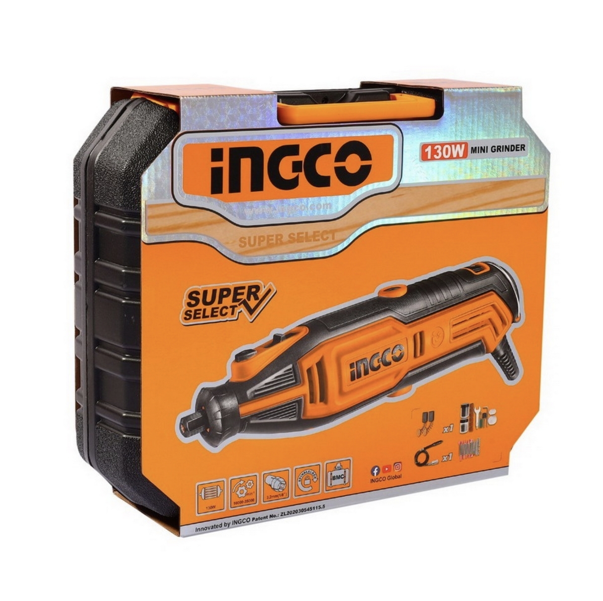 INGCO เครื่องเจียรแกนมินิ 130วัตต์ พร้อมอุปกรณ์ 109 ชิ้น รุ่น MG13328