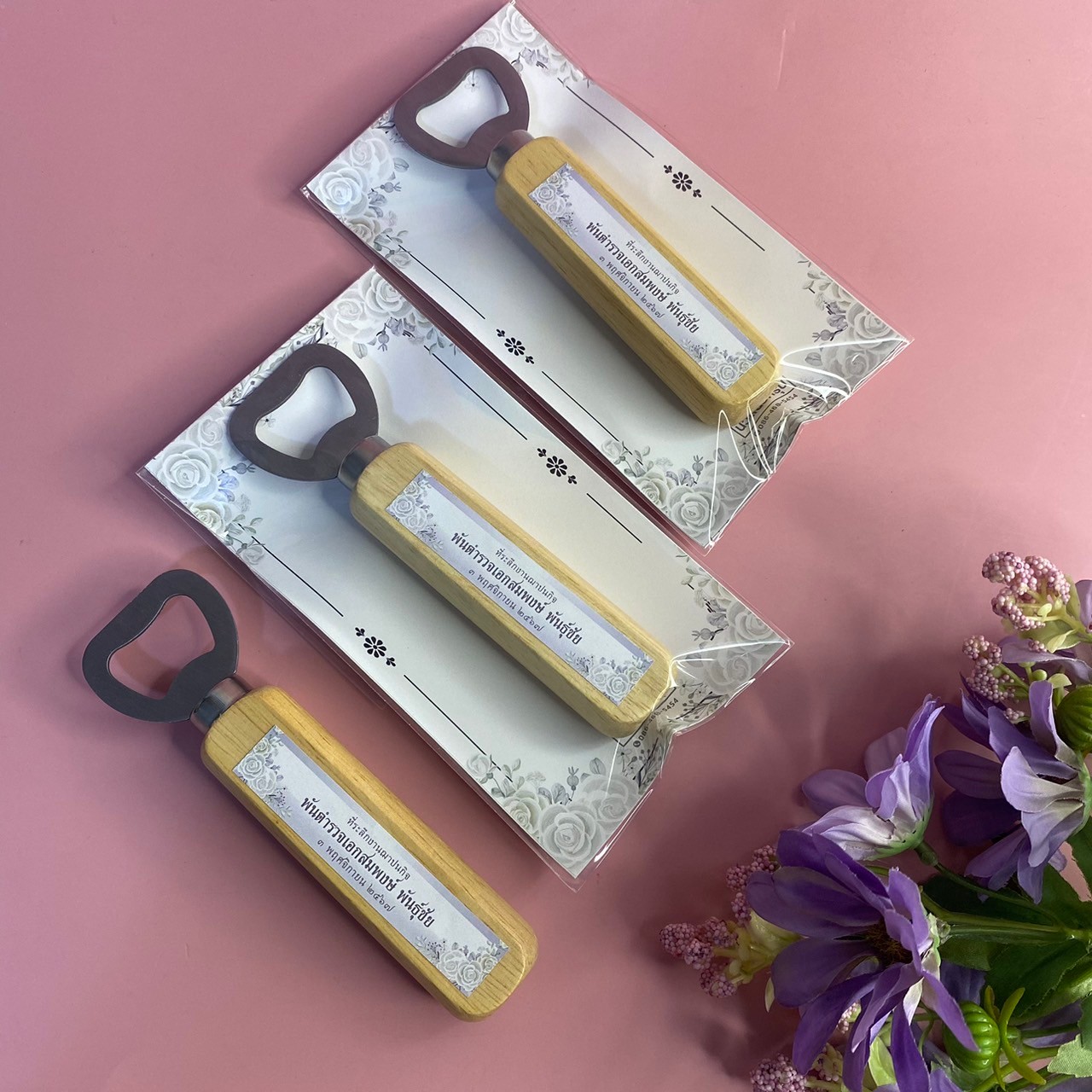 ที่เปิดขวดด้ามไม้ 3x14 ซม. /100p