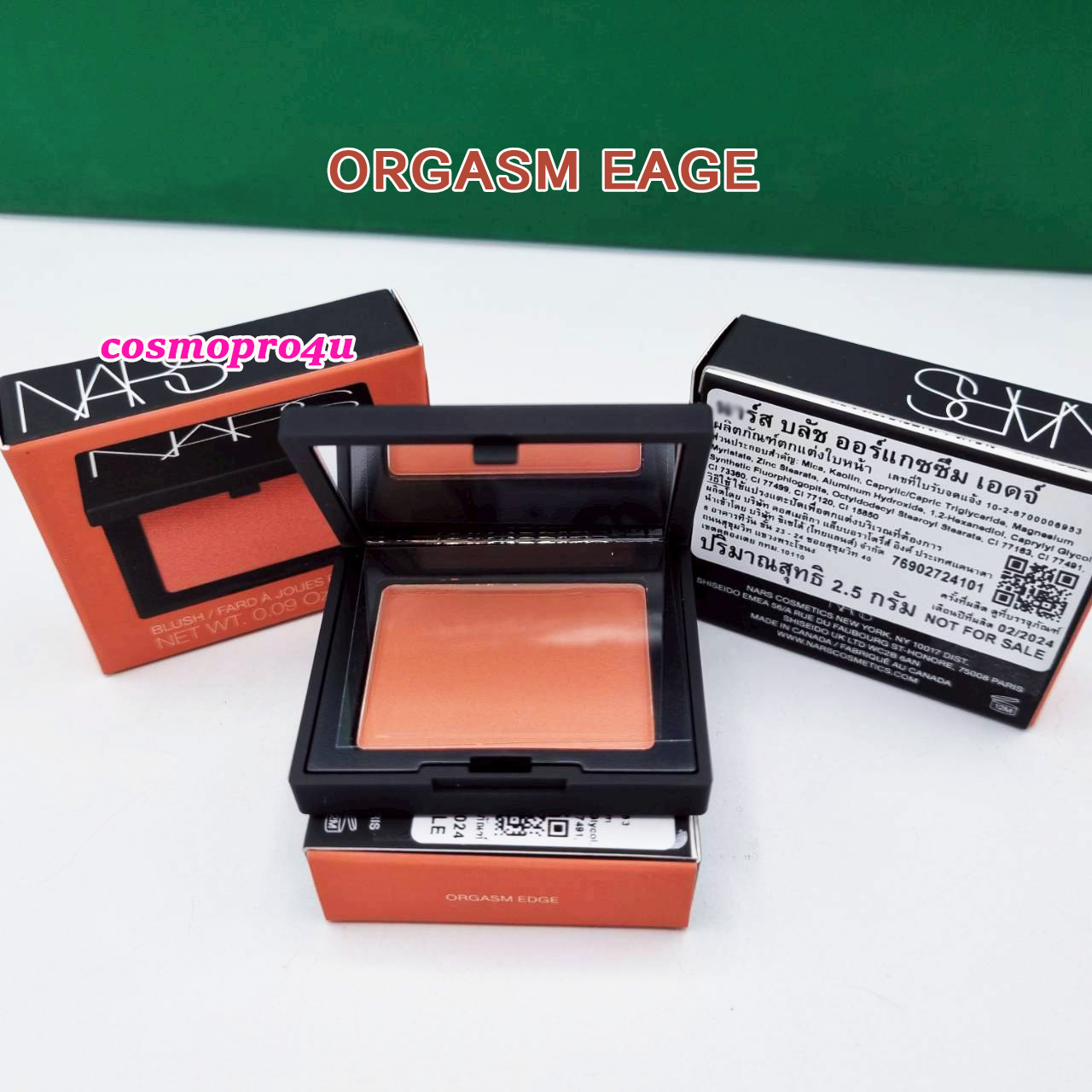 บลัชออน NARS Blush on ขนาดมินิ 2.5g นาร์ส บลัช ปัดแก้ม สี Orgasm Edge ออกัสซั่ม เอดจ์