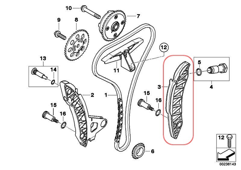 รางโซ่ราวลิ้น ตัวขวา MINI COOPER S(N14), R56-59 (11317534833) ยี่ห้อ FEBI
