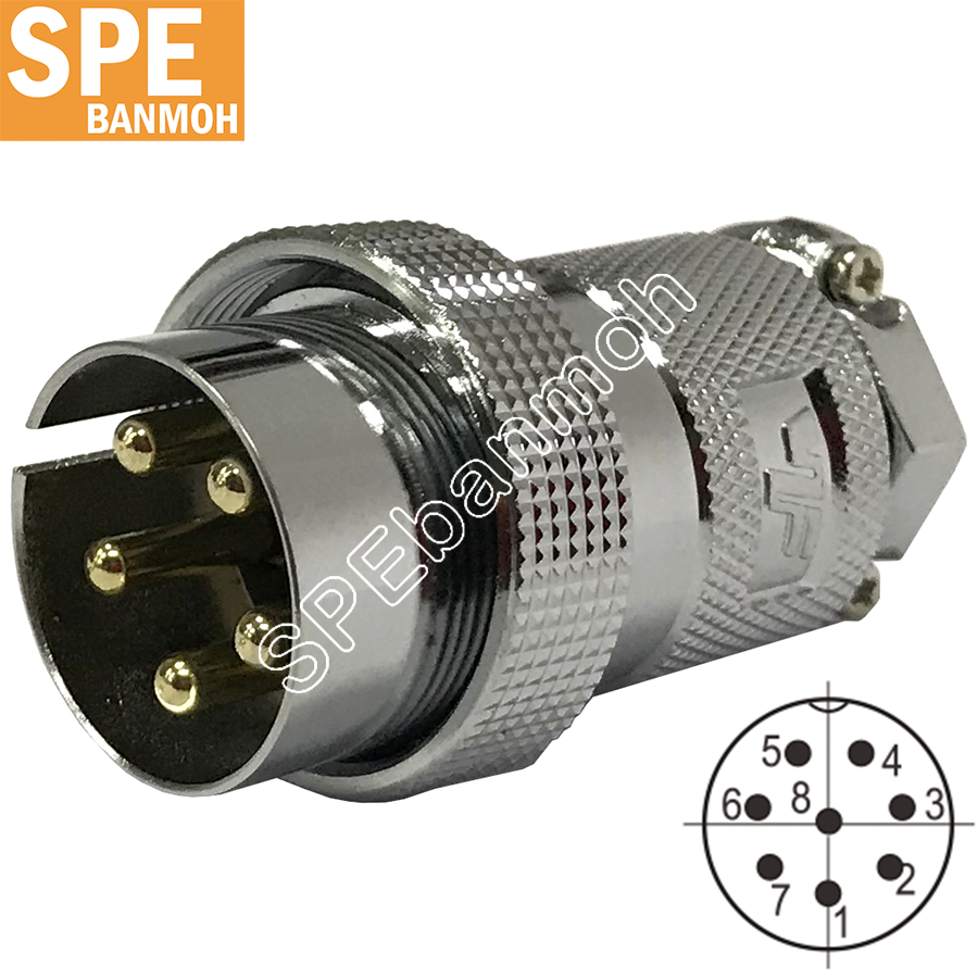 [ 1 ชิ้น ] GX30-PWK-08 8P ผู้ต่อสายเกลียวใน