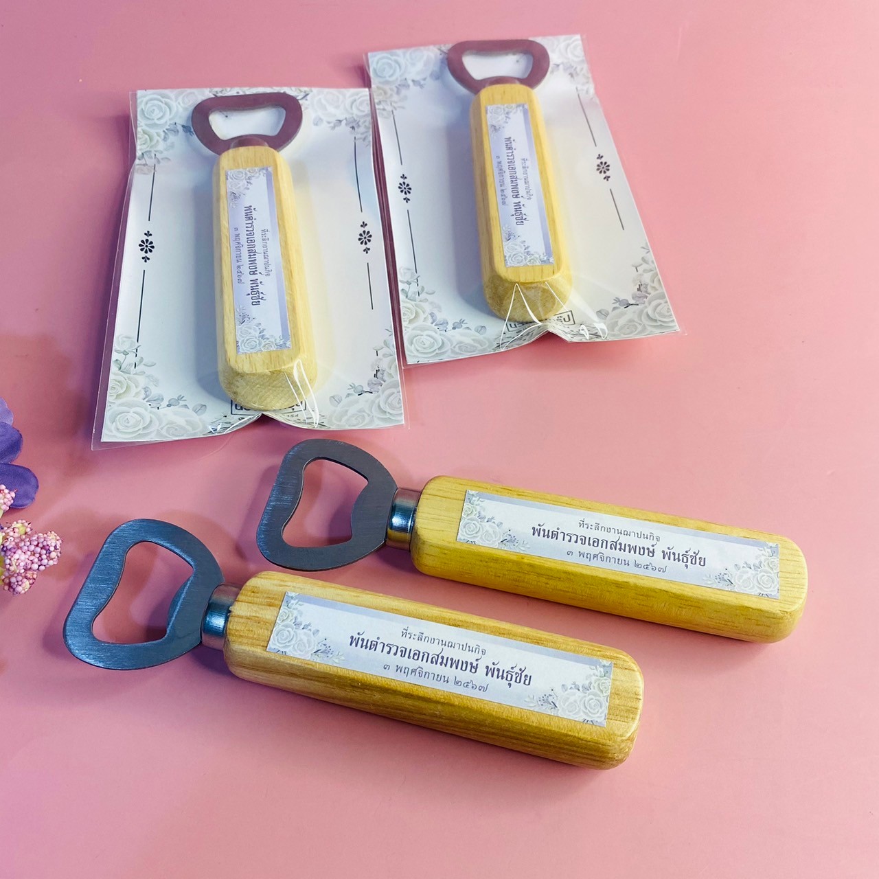 ที่เปิดขวดด้ามไม้ 3x14 ซม. /100p