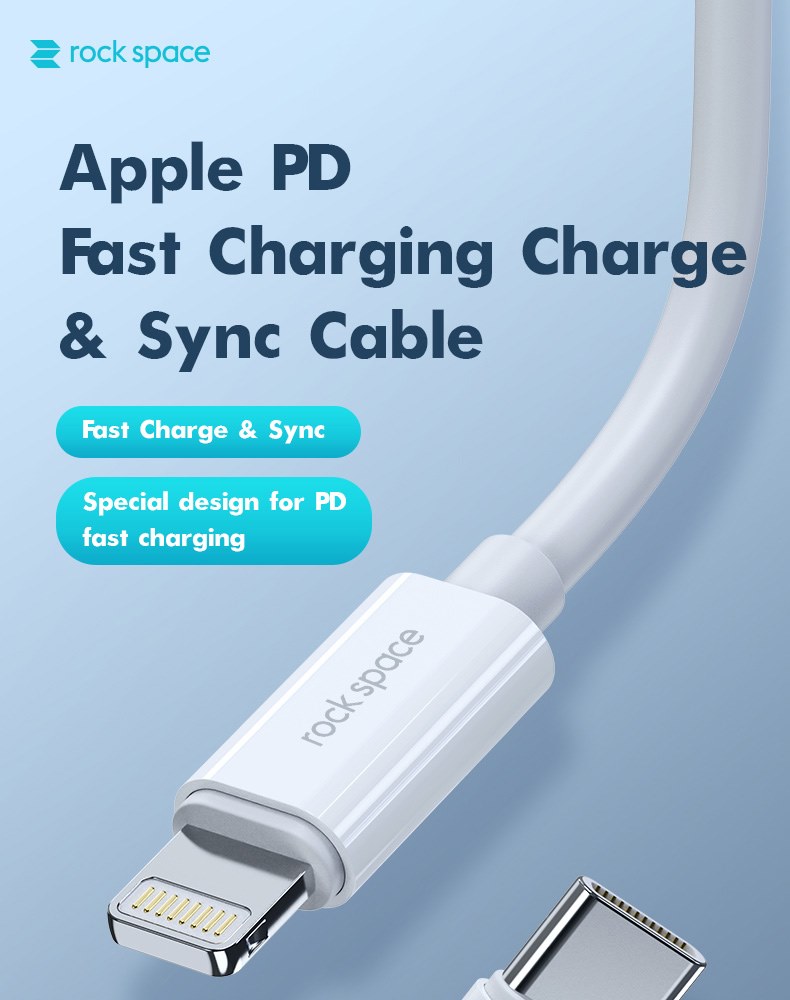 Rock Space Z19 Lightning PD 20W Fast Charge&Sync Cable สายชาร์จเร็ว Lightning PD 20W