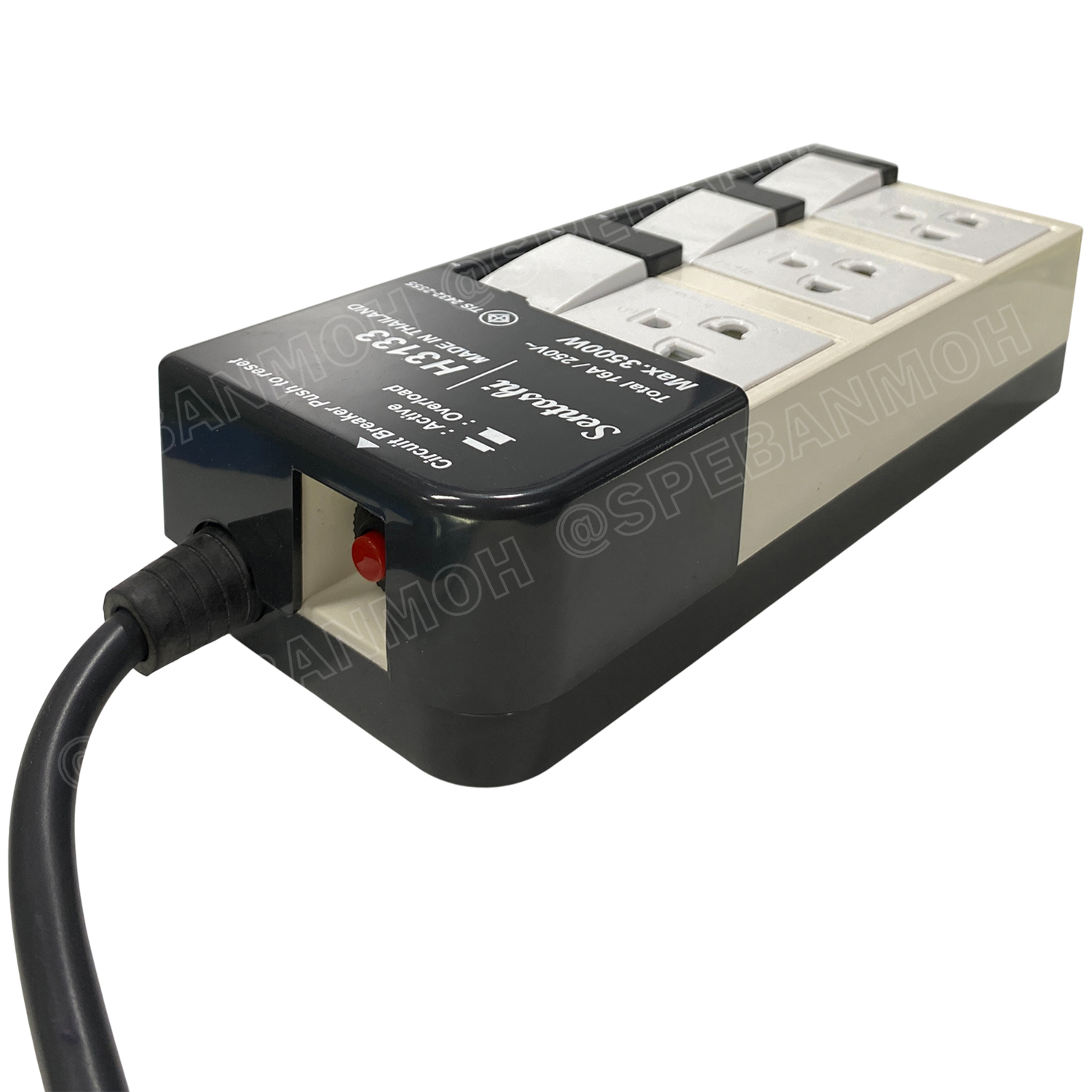 [ 1 ชิ้น ] H3133-3M ปลั๊กพ่วง Sentoshi 3 ช่อง 3สวิทช์ VCT 3x1.5 sq.mm ความยาว 3 เมตร 16A 3500W มาตรฐาน มอก. ปลั๊ก sentoshi ปลั๊กไฟ Sentoshi Power Extenison Cord TIS รางปลั๊ก Sentoshi ปลั๊กไฟ ปลั๊กพ่วง มีสวิตช์เปิดปิด รางปลั๊กไฟ ปลั๊ก3ตา เต้ารับมีการ์ดกันด