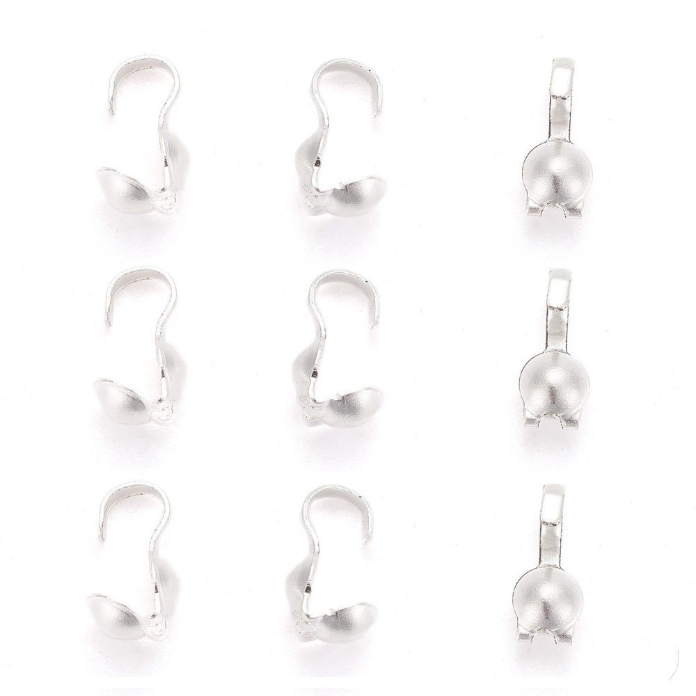 ฺBead Tips Knot Cover ตัวปิดปม ขนาด 9x3 มม. รู 1.5 มม. สีเงิน Silver แพ็ค 500 ชิ้น