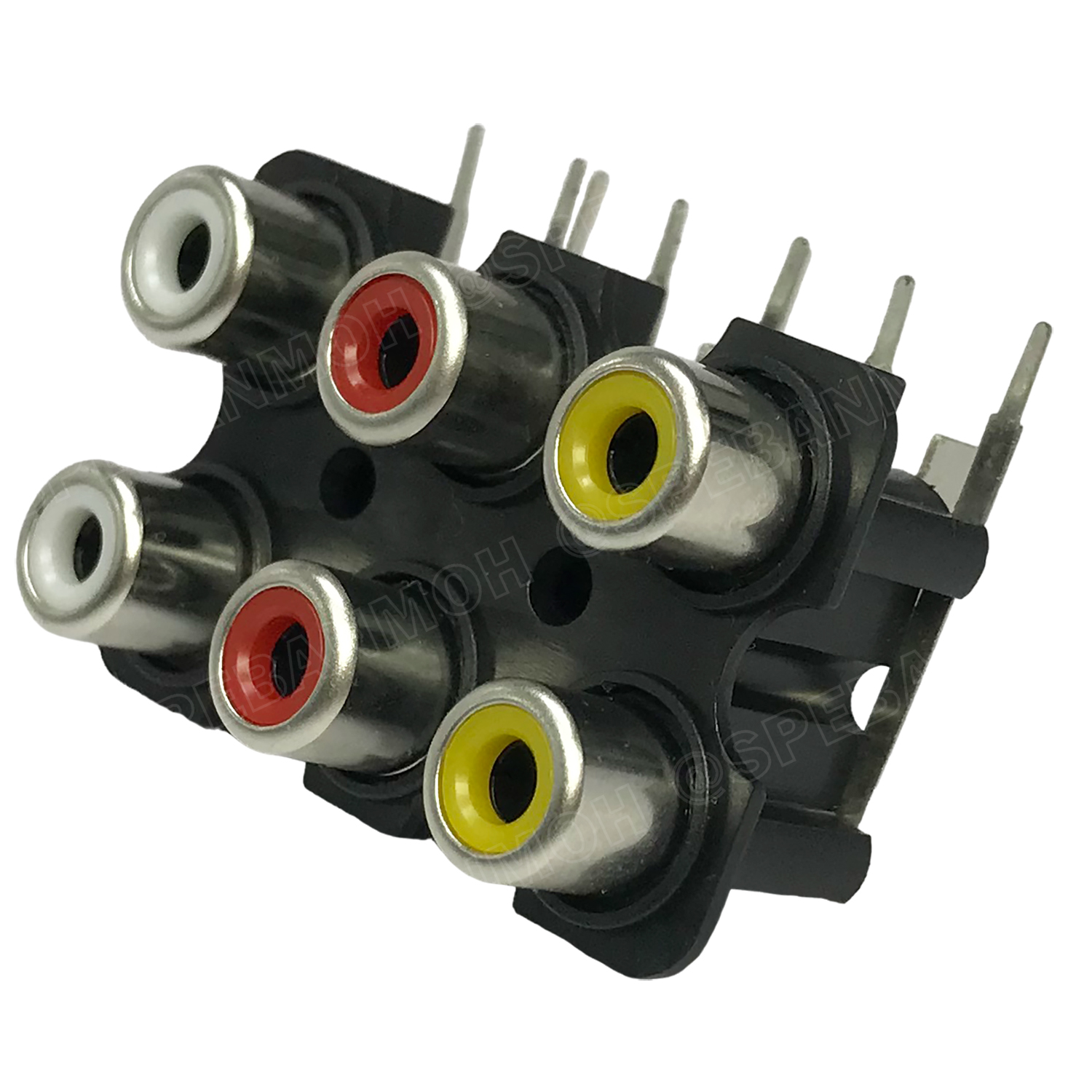 [ 2 ชิ้น ] RCA-F-200-6P-YRW แจ็ค RCA 6ช่อง ลงปริ้น RCA 6P For PCB Board แจ็ค RCA ตัวเมีย ลงปริ้น ติดแท่น พลาสติก Female RCA Connecter RCA ตัวเมีย แจ็คอาร์ซีเอตัวเมีย ติดแท่นแอมป์รถยนต์ แจ็คแดงขาว RCA SOCKET สำหรับบอร์ด PCB