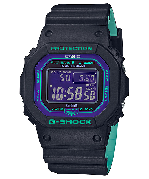 CASIO G-SHOCK รุ่น GW-B5600BL-1DR สีดำ ฟ้า ม่วง สายทูโทน สินค้าใหม่ ของแท้ รับประกันศูนย์ CMG