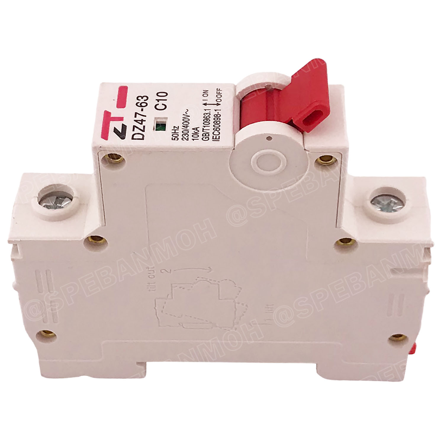 DZ47-63-1P 10A เบรกเกอร์ ลูกย่อย ยึดรางปีกนก 1P 10A AC Circuit Breaker เบรกเกอร์ตัดไฟเกิน 1โพล 10แอมป์ คัดเอาท์ ป้องกันกระแสเกิน Overload ป้องกันการลัดวงจร Short circuit เบรกเกอร์ตัดไฟ เบรกเกอร์ลูกย่อย Ac Circuit Breaker ไฟบ้าน 230V/400V AC มินิเซอกิตเบรก