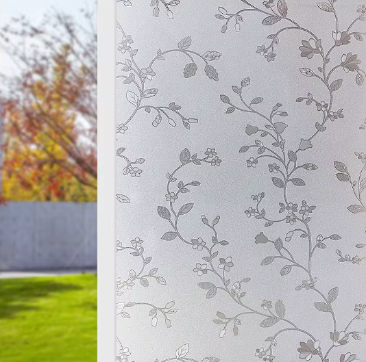 PVC สุญญากาศติดกระจก "ฝ้าขุ่น Flower Vine" ขนาดหน้ากว้าง 90cm
