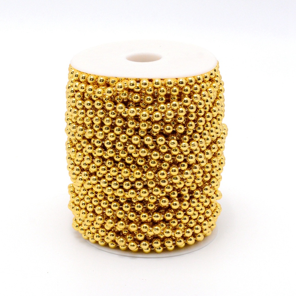 โซ่ไข่ปลา พลาสติก ABS สีเงิน สีทอง ขนาด 6 มม. ยาวเส้นละ 1 เมตร