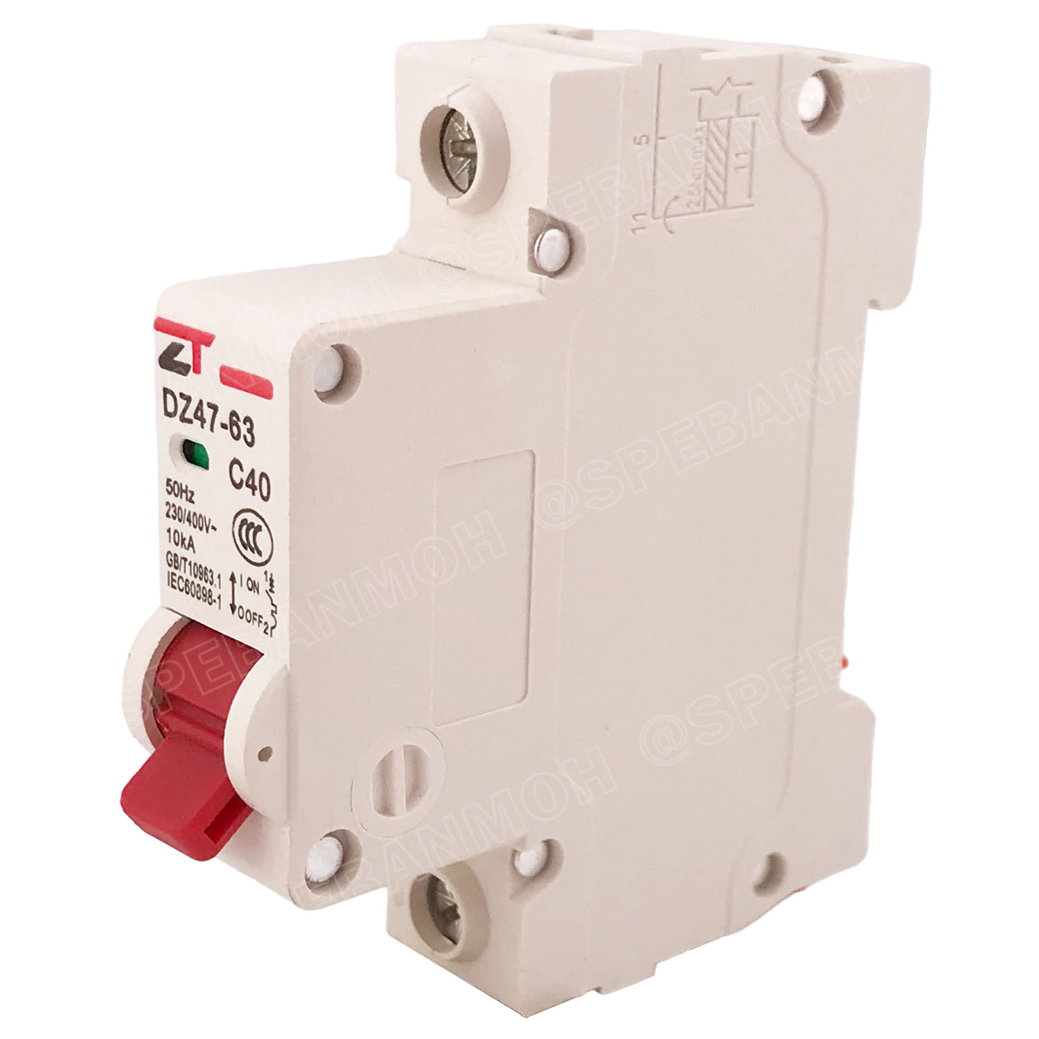 DZ47-63-1P 40A เบรกเกอร์ ลูกย่อย ยึดรางปีกนก 1P 40A AC Circuit Breaker เบรกเกอร์ตัดไฟเกิน 1โพล 40แอมป์ คัดเอาท์ ป้องกันกระแสเกิน Overload ป้องกันการลัดวงจร Short circuit เบรกเกอร์ตัดไฟ เบรกเกอร์ลูกย่อย Ac Circuit Breaker ไฟบ้าน 230V/400V AC มินิเซอกิตเบรก
