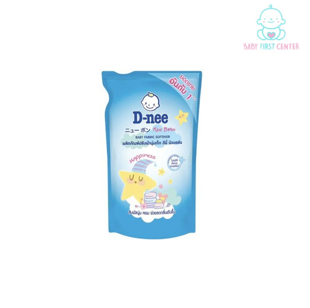 D-nee Newborn น้ำยาปรับผ้านุ่ม กลิ่น Happiness ชนิดเติม ขนาด 600 มล.